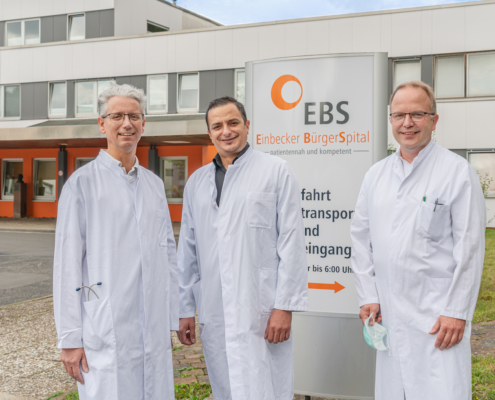 Ergänzen ab sofort das medizinische Spektrum am EBS (v.l.n.r.): Dr. Bürger, Dr. Channane, Dennis Olschewski.